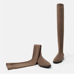 Over the knee sweater boots